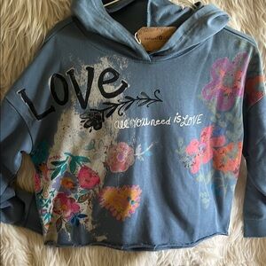 Natural Life Blue Floral Hoodie